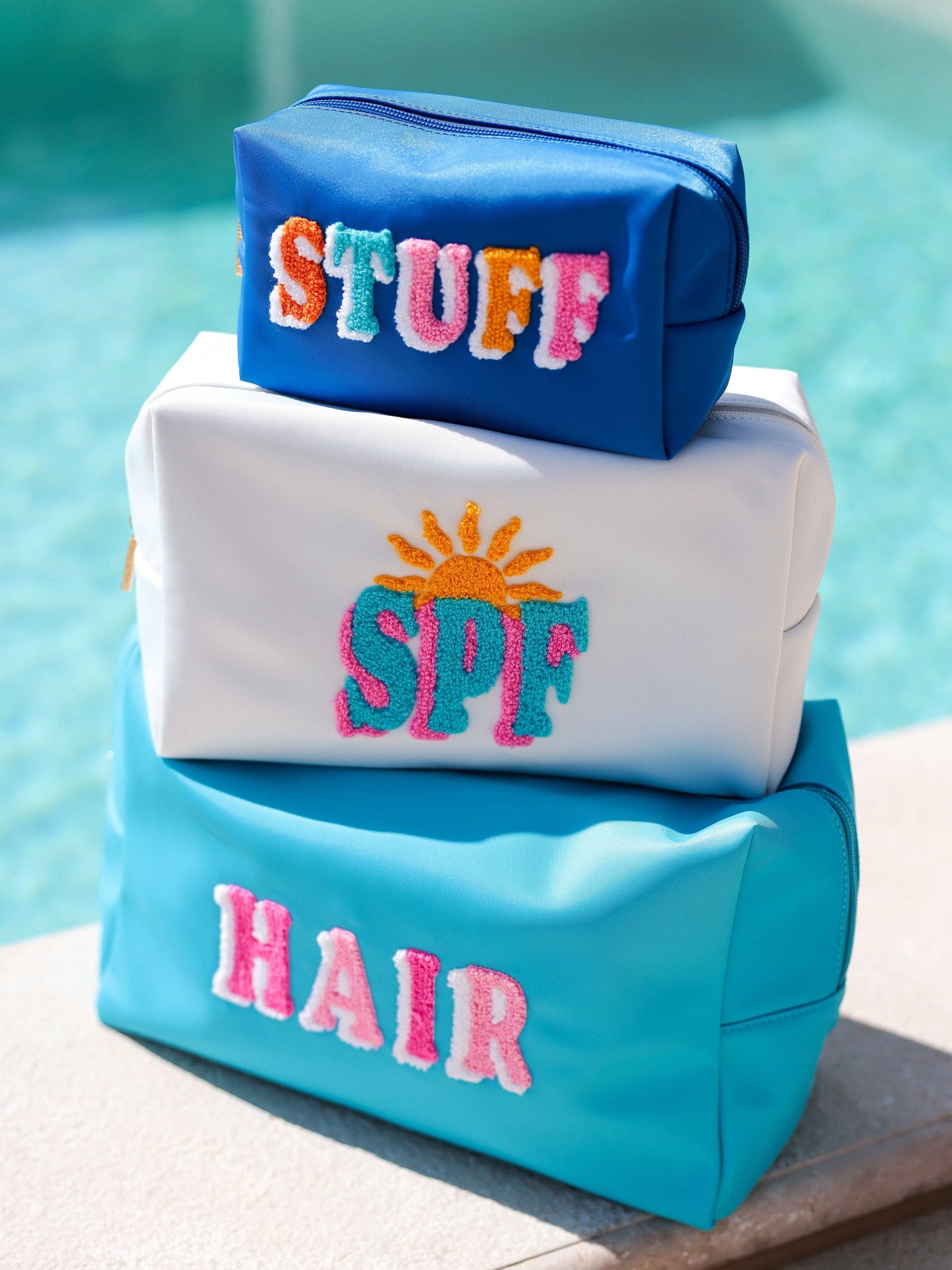 "STUFF" SMALL ZIP POUCH, OCEAN