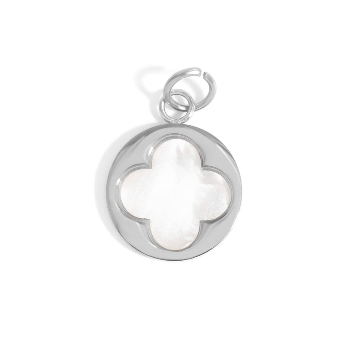 18K Gold PVD Stainless Steel Mother Of Pearl Floral Charm