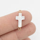 18K Gold PVD Stainless Steel Shell Cross Connector Charm