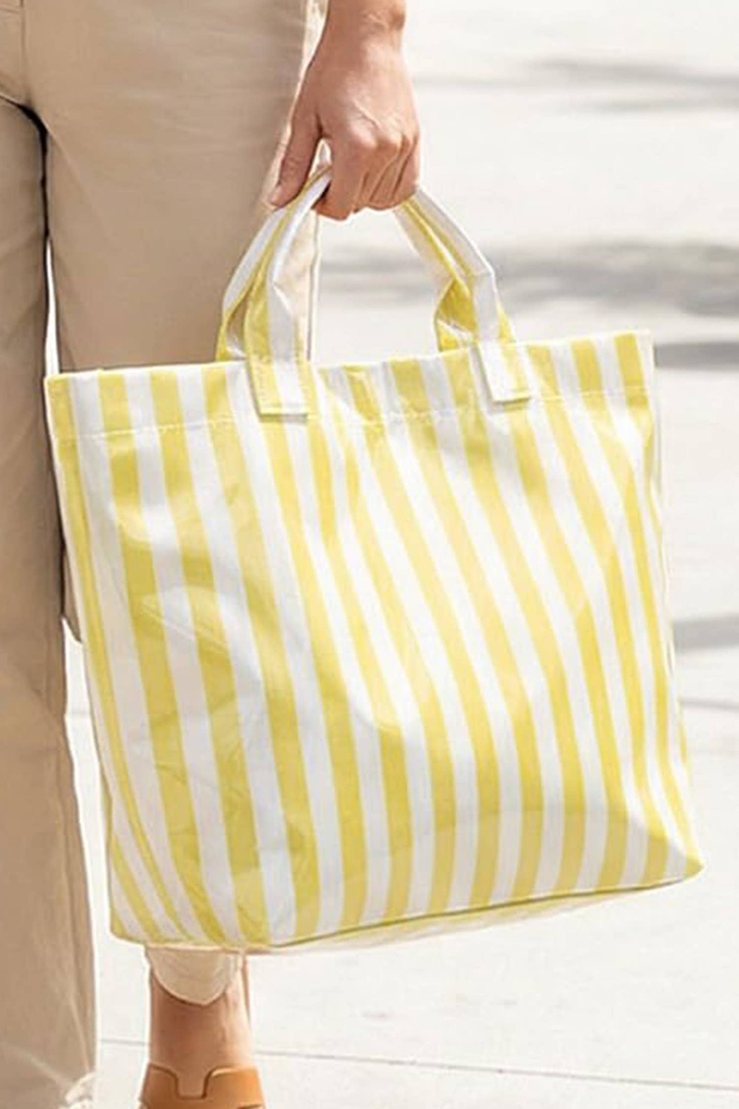 Magnolia Glossy Striped Large Tote Bag