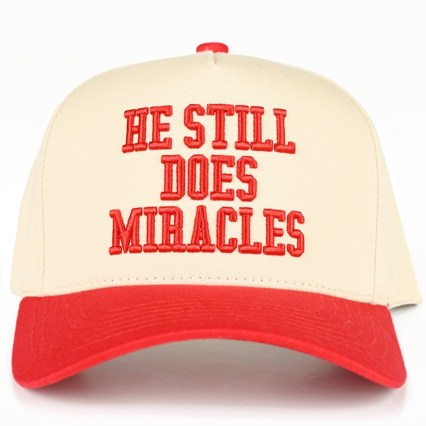 C.C HE STILL DOES MIRACLES Letter Two Tone Trucker Hat