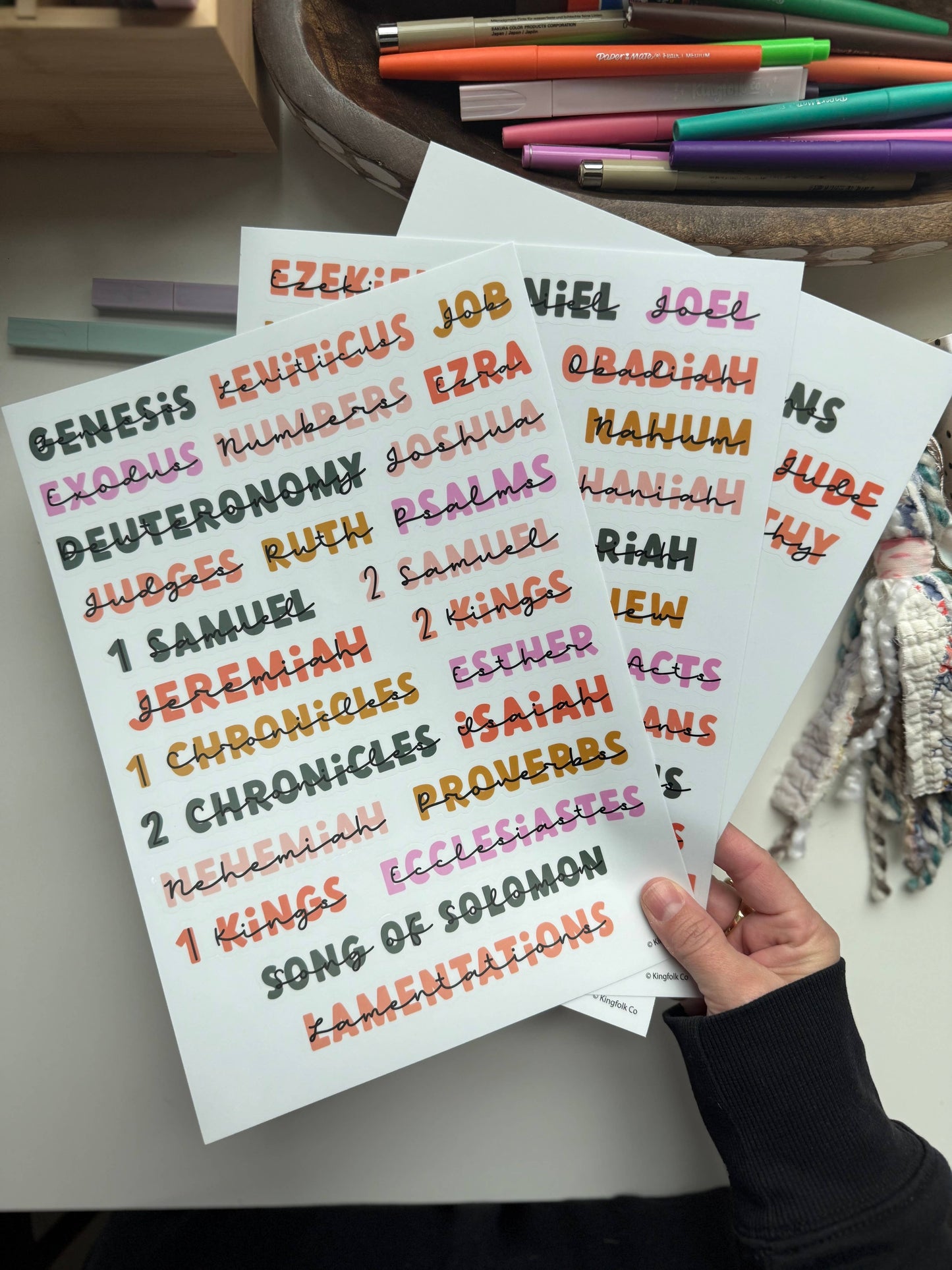 Books of the Bible Header Sticker Labels - HIPPIE DREAMS