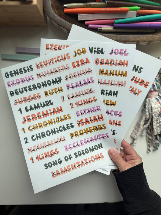 Books of the Bible Header Sticker Labels - HIPPIE DREAMS