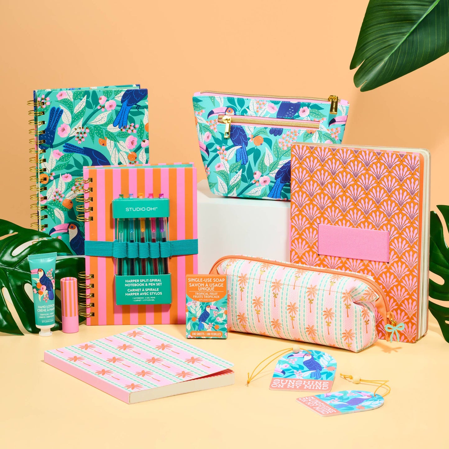 Cabana Stripes Harper Split-Spiral Notebook & Pen Set