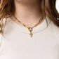 18K Gold PVD Stainless Steel Pearl Cross Charm