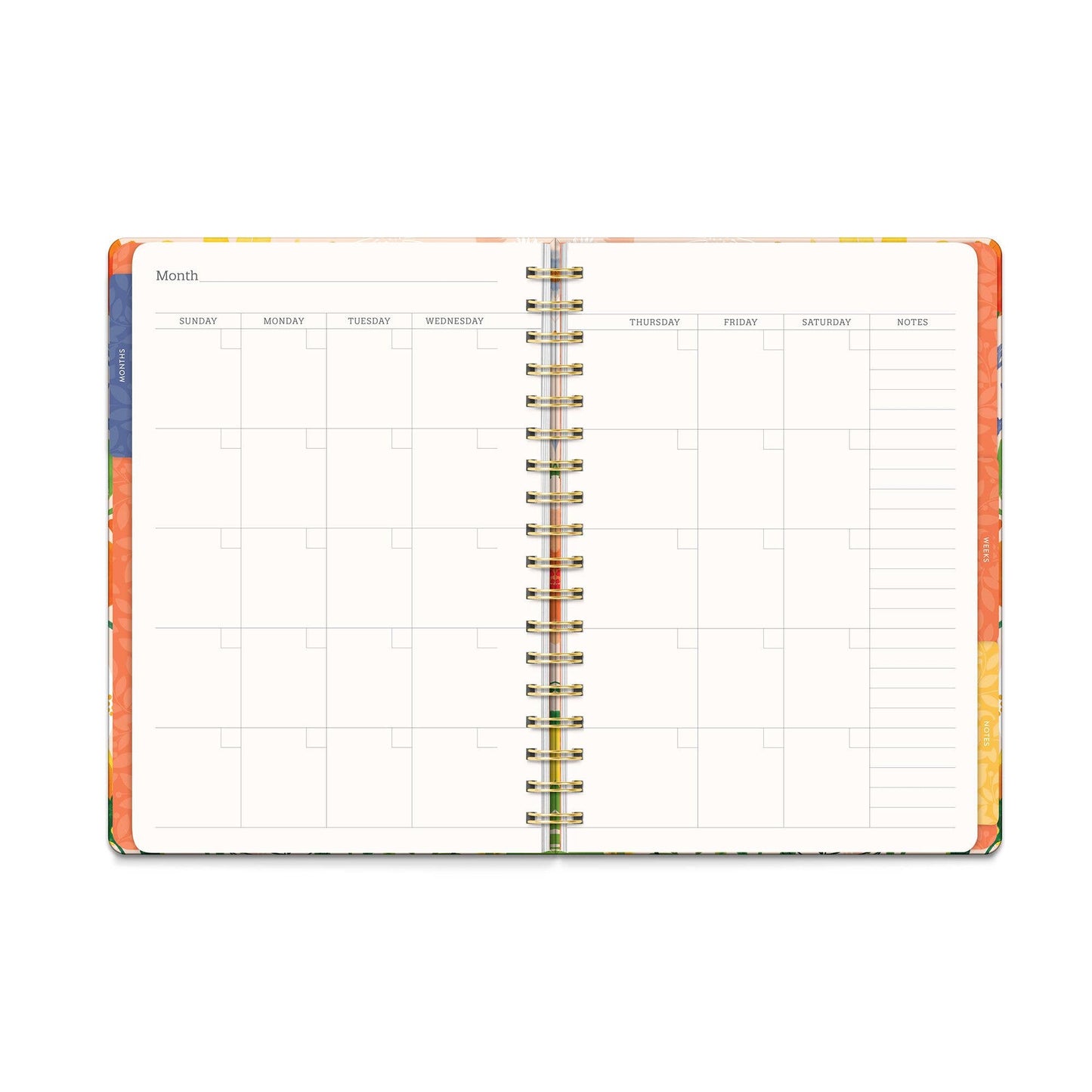 Bold Blossoms Undated Tri-Tab Planner