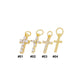 Gold, Pearl & CZ Mini Cross Charms for Jewelry Making