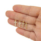 Gold, Pearl & CZ Mini Cross Charms for Jewelry Making