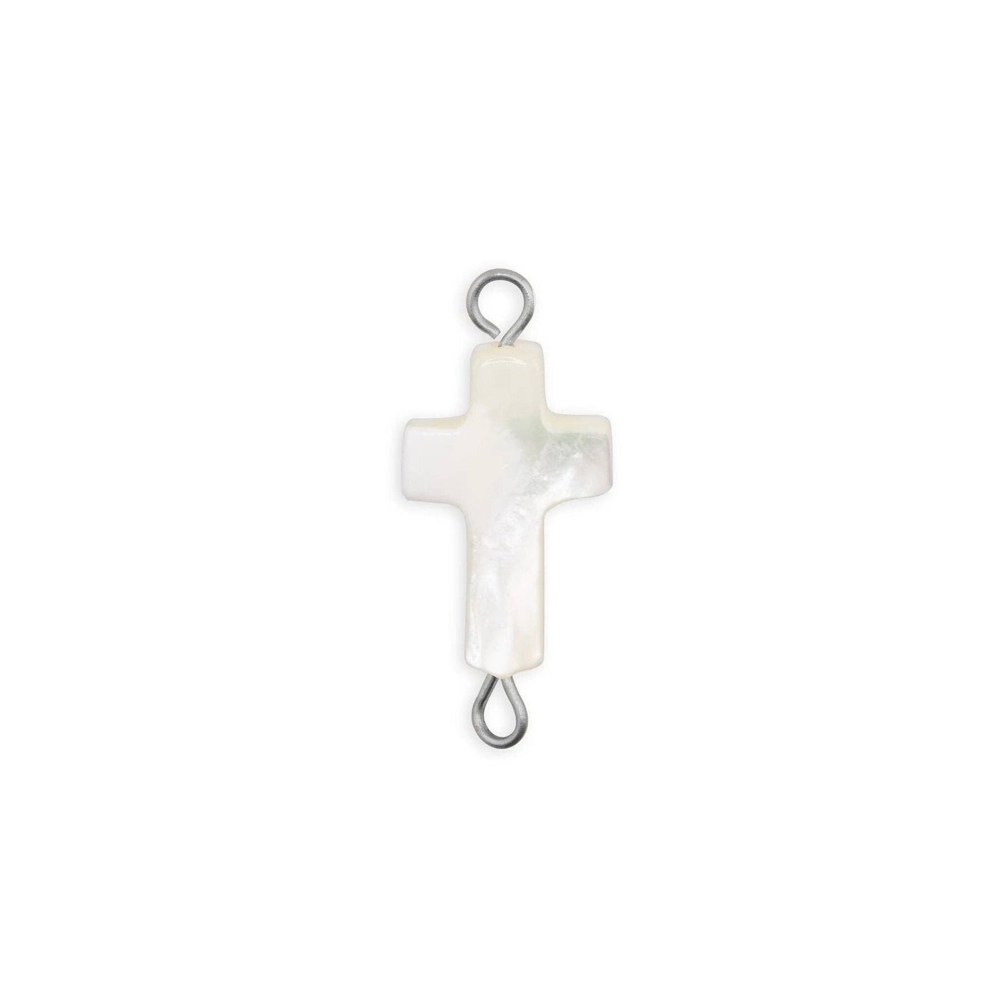 18K Gold PVD Stainless Steel Shell Cross Connector Charm