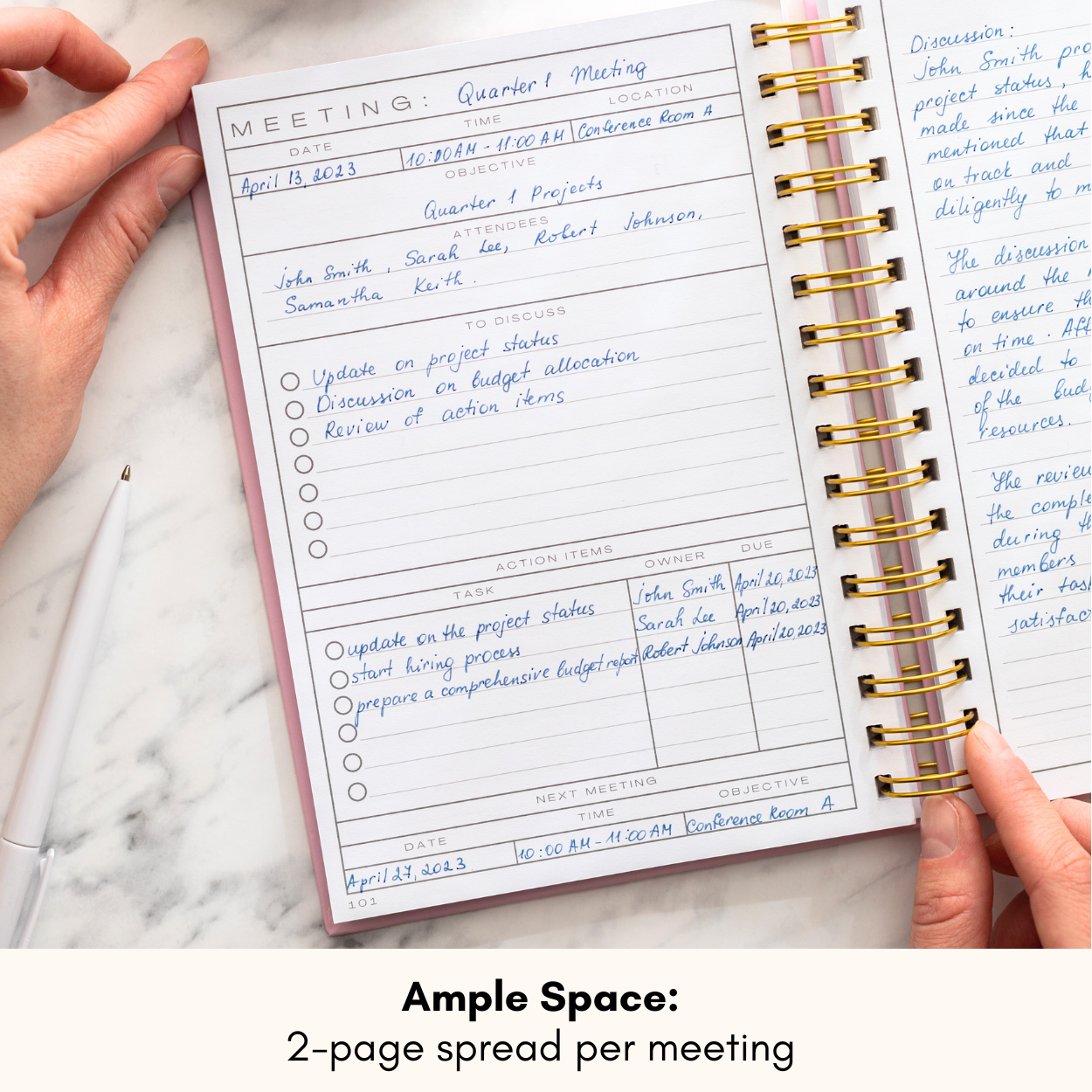 Lamare Meeting Notebook – Project Planner & Work Organizer