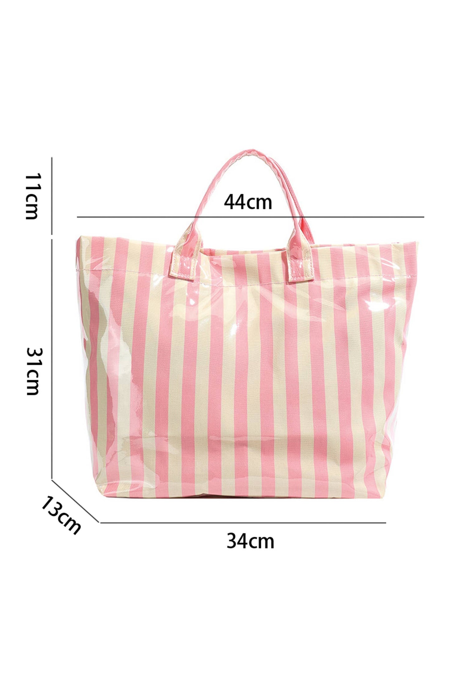Magnolia Glossy Striped Large Tote Bag