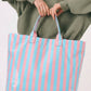 Magnolia Glossy Striped Large Tote Bag