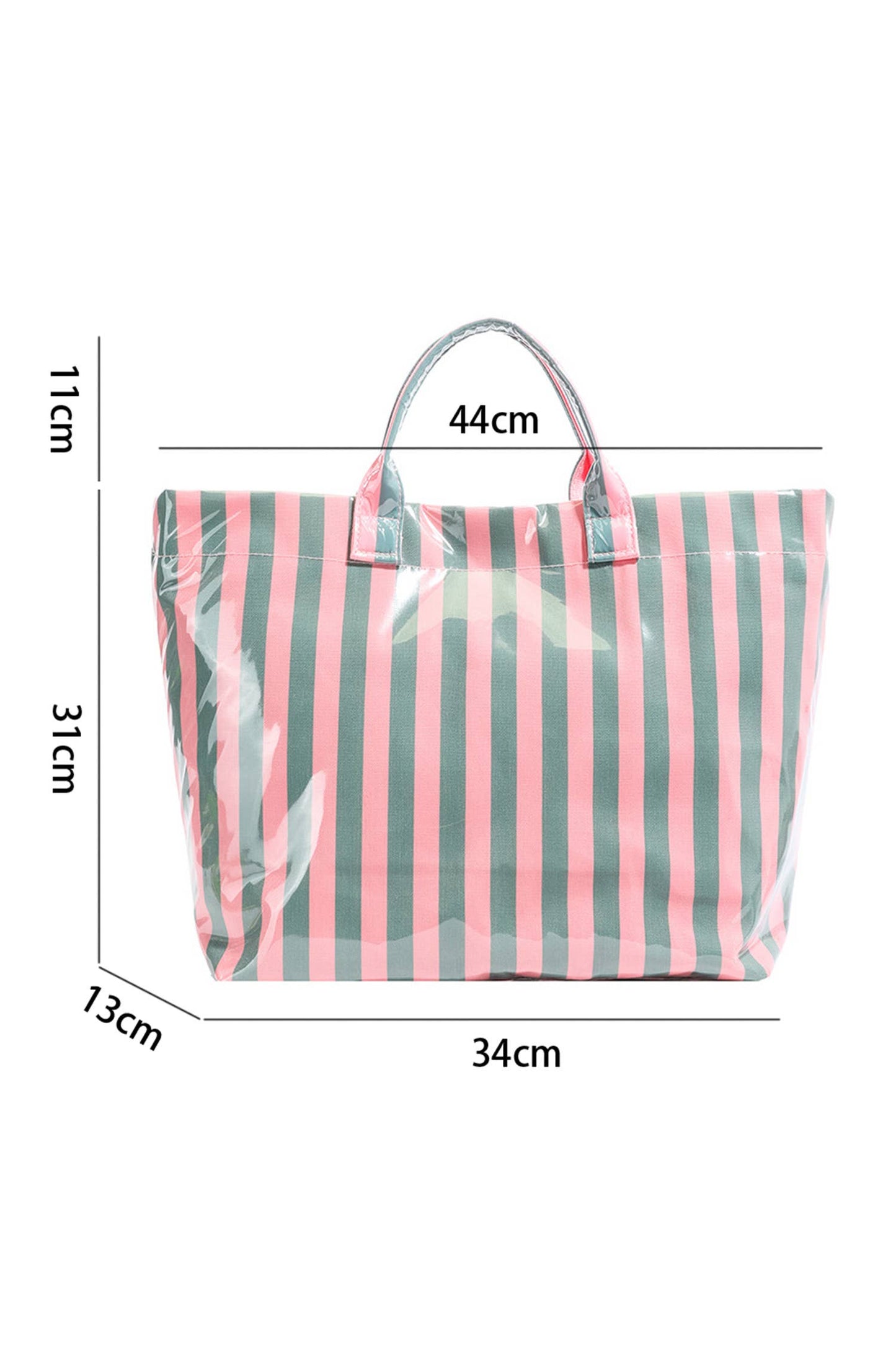 Magnolia Glossy Striped Large Tote Bag