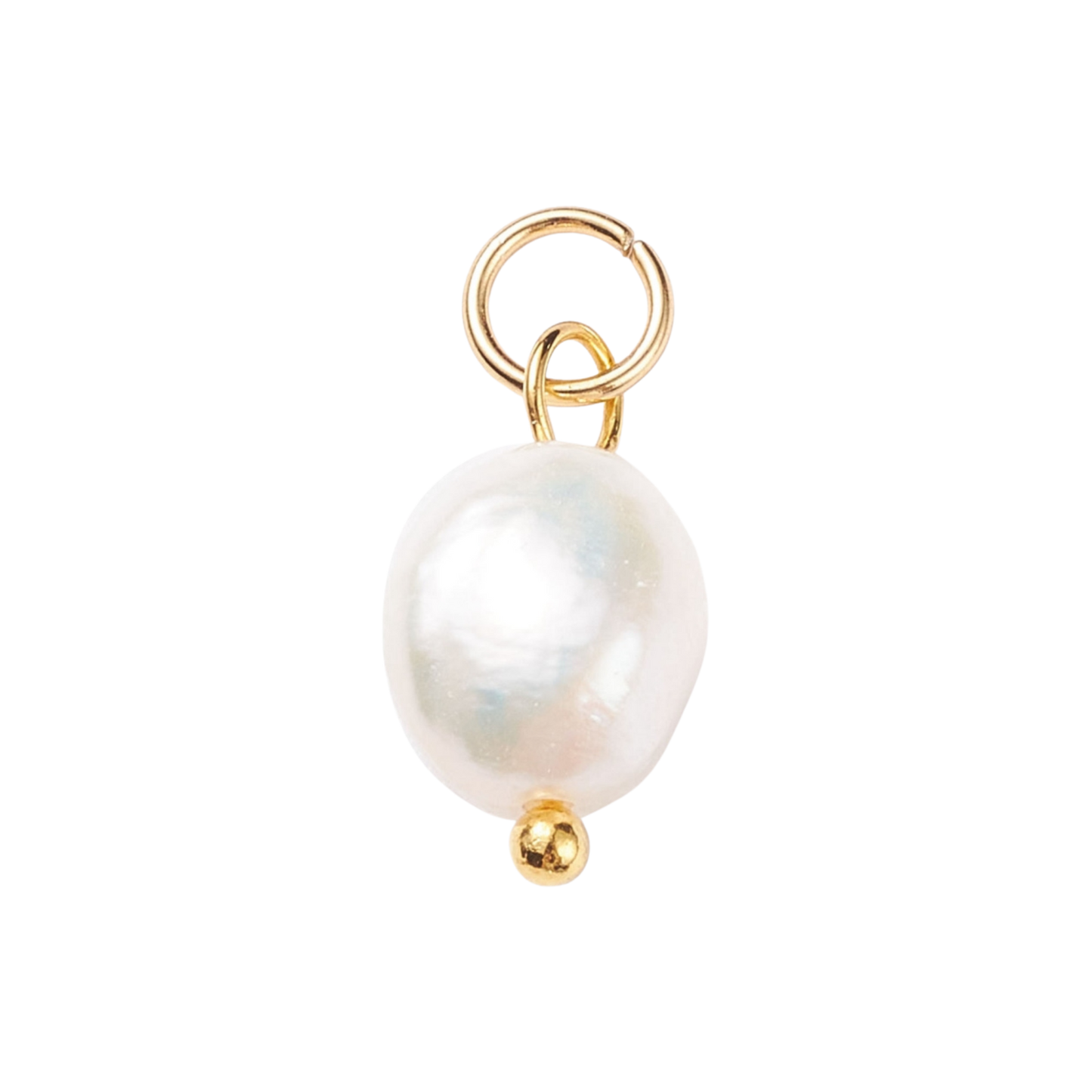 Gold Brass Freshwater Pearl Charm