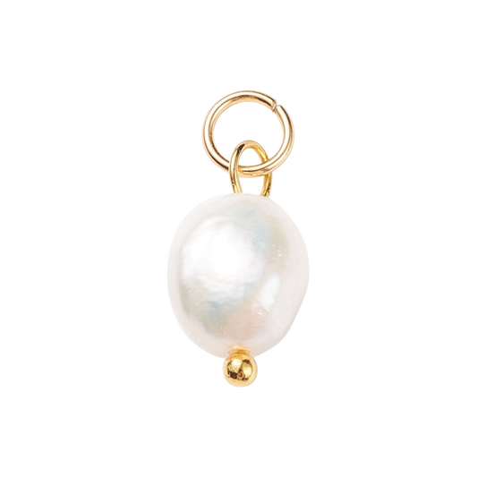 Gold Brass Freshwater Pearl Charm