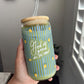 God is good Glass Cup with Bible Verse and Straw Lid