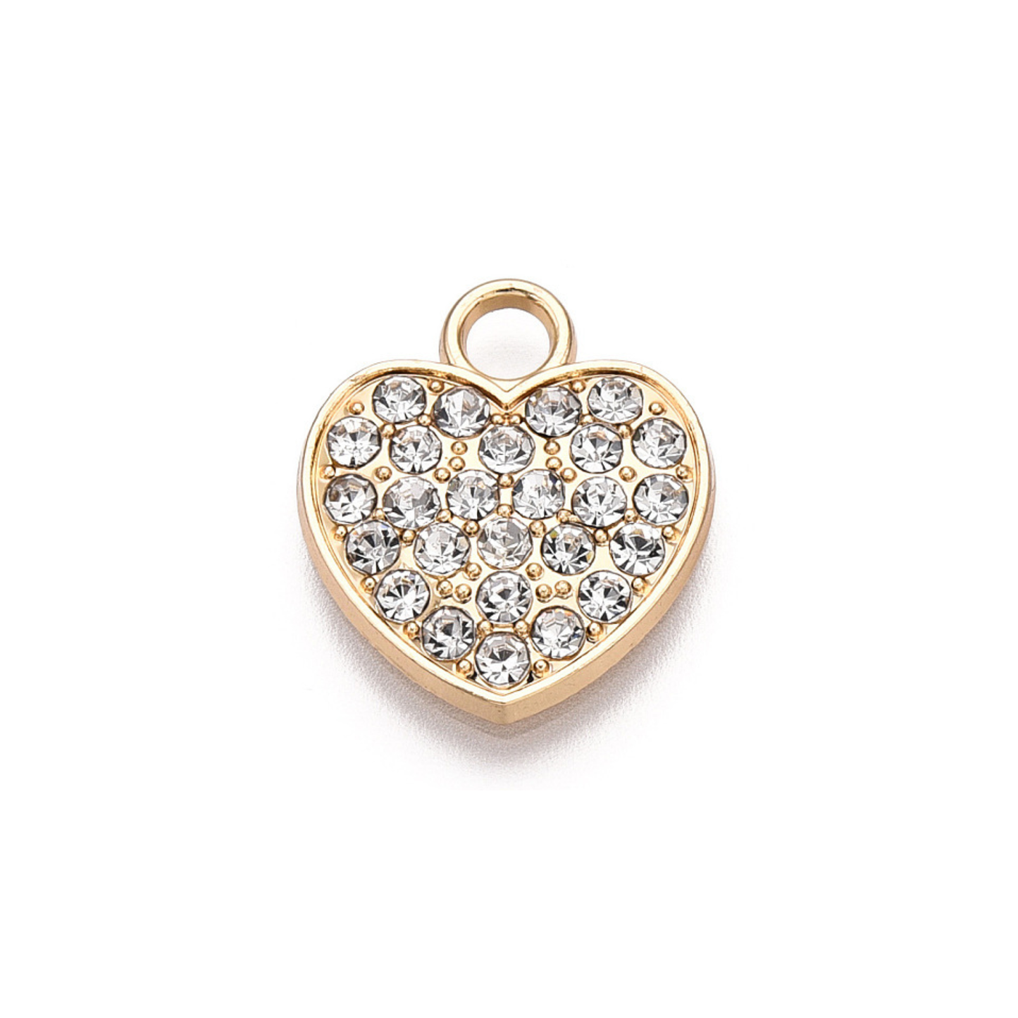 Alloy Rhinestone Heart Charm