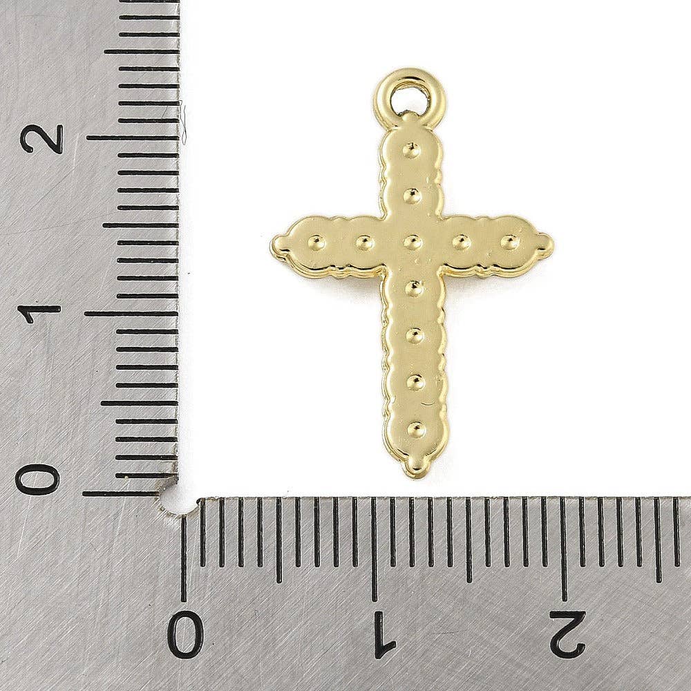 Alloy Rhinestone Cross Charm