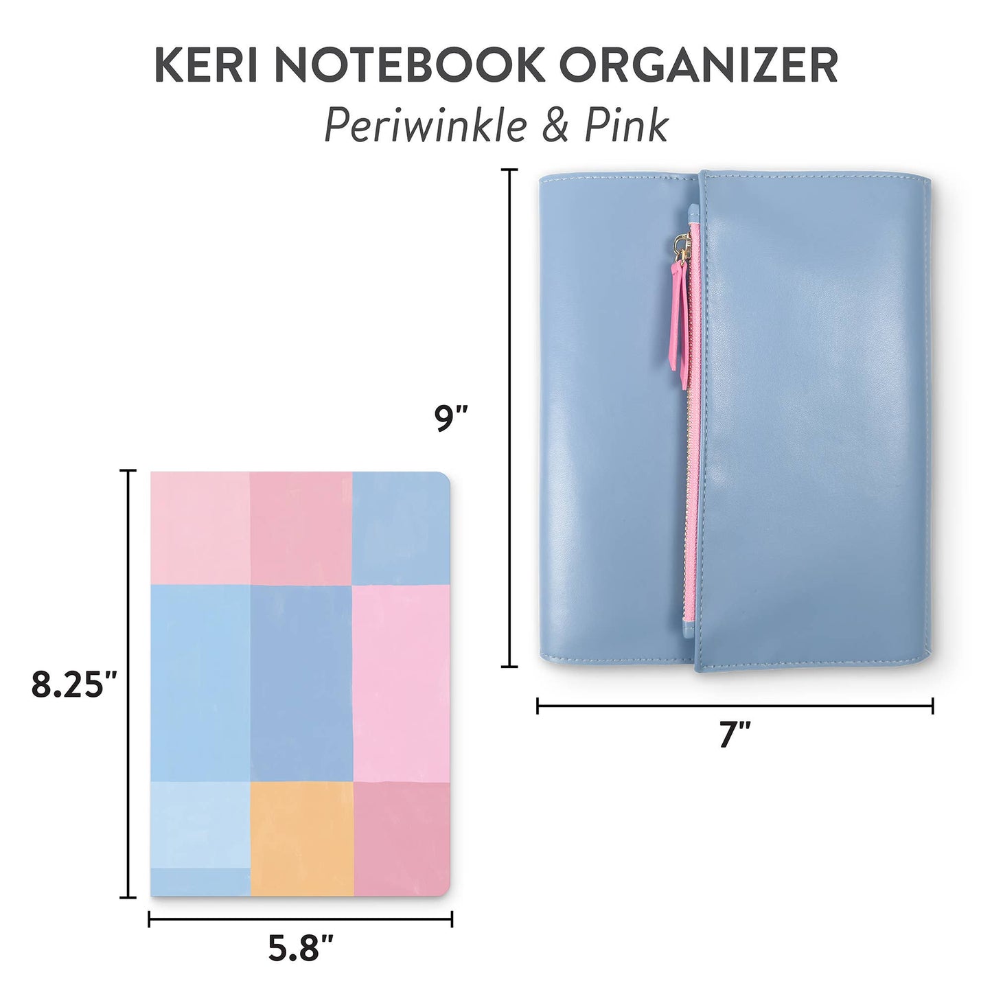Periwinkle & Pink Keri Notebook Organizer
