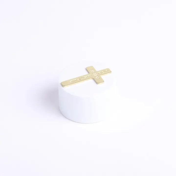 Pocket Cross God Answers Prayers Gold