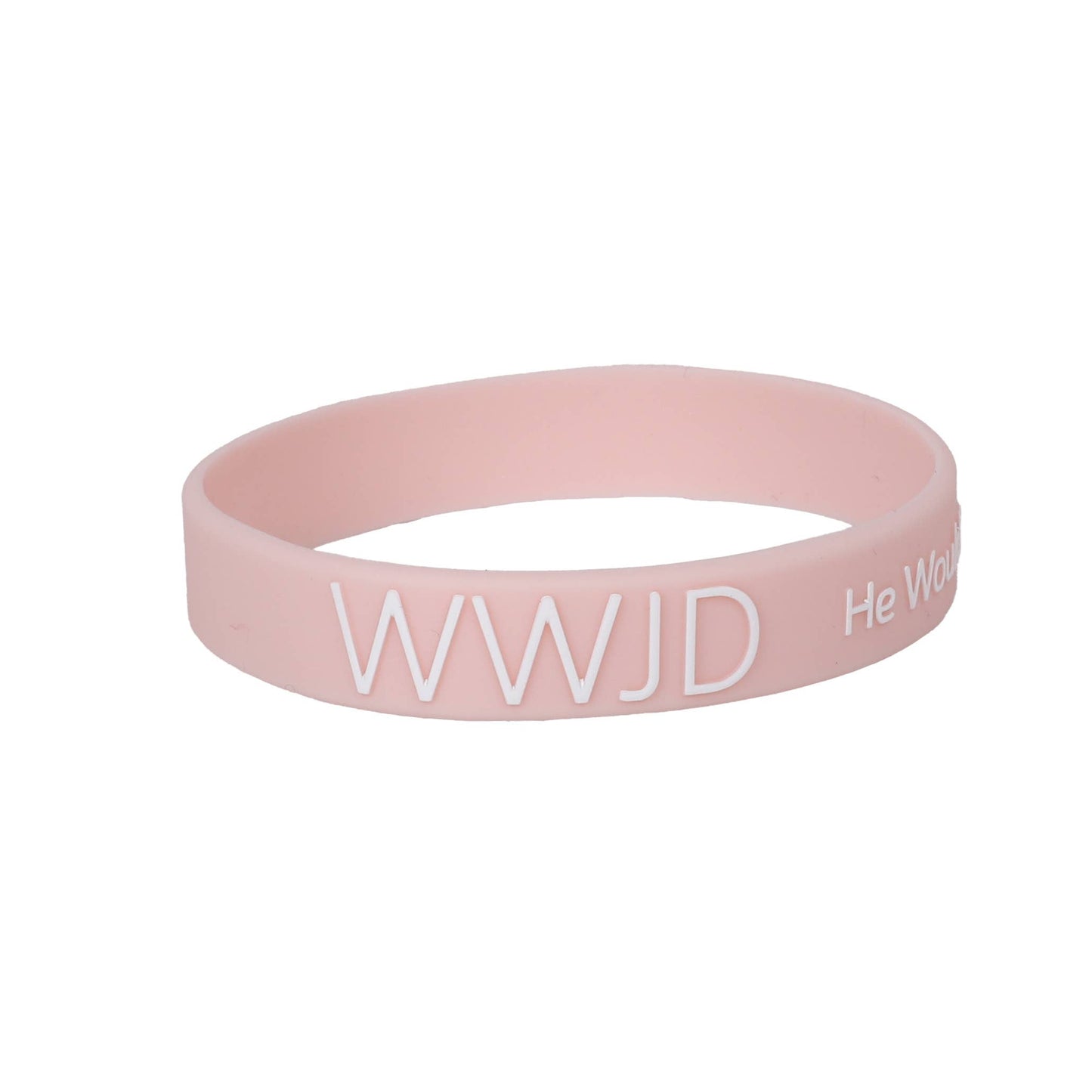 Silicone Bracelet - WWJD He Would Love First - Blush - Pk12