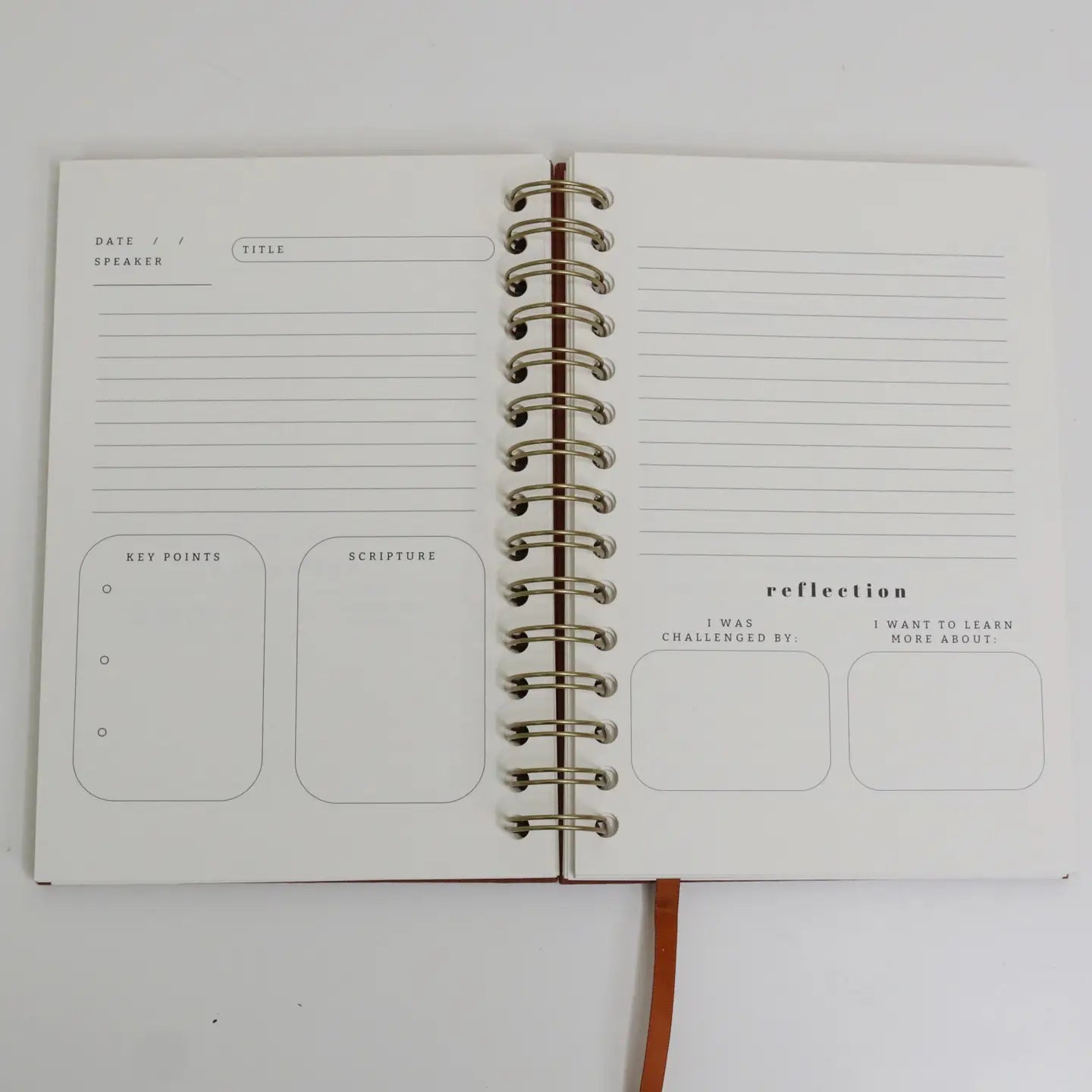 Church Notes Journal - Spiral Linen Brown