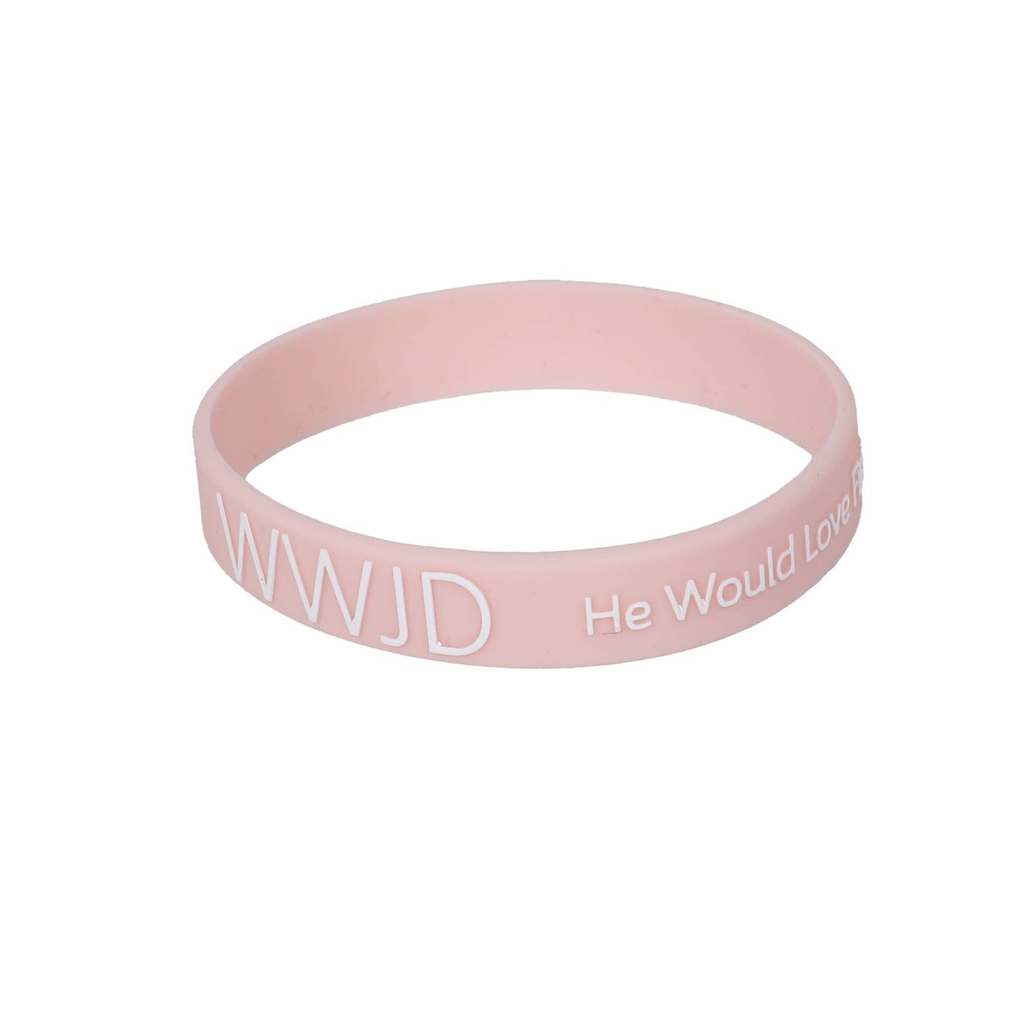 Silicone Bracelet - WWJD He Would Love First - Blush - Pk12