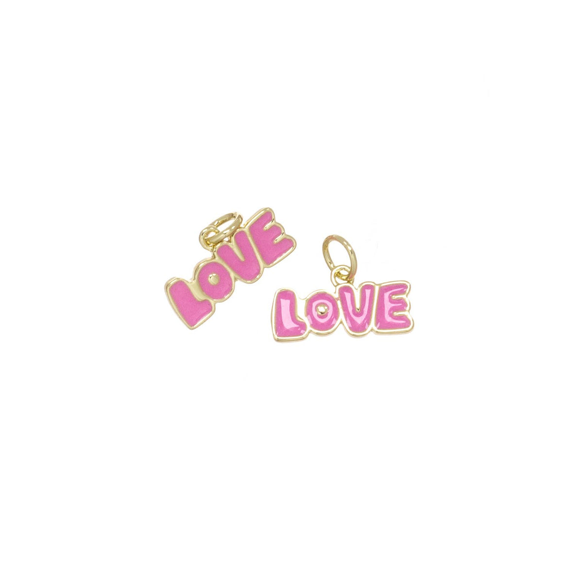 Gold LOVE Monogram Charm, Pink Love Charm CPG3092