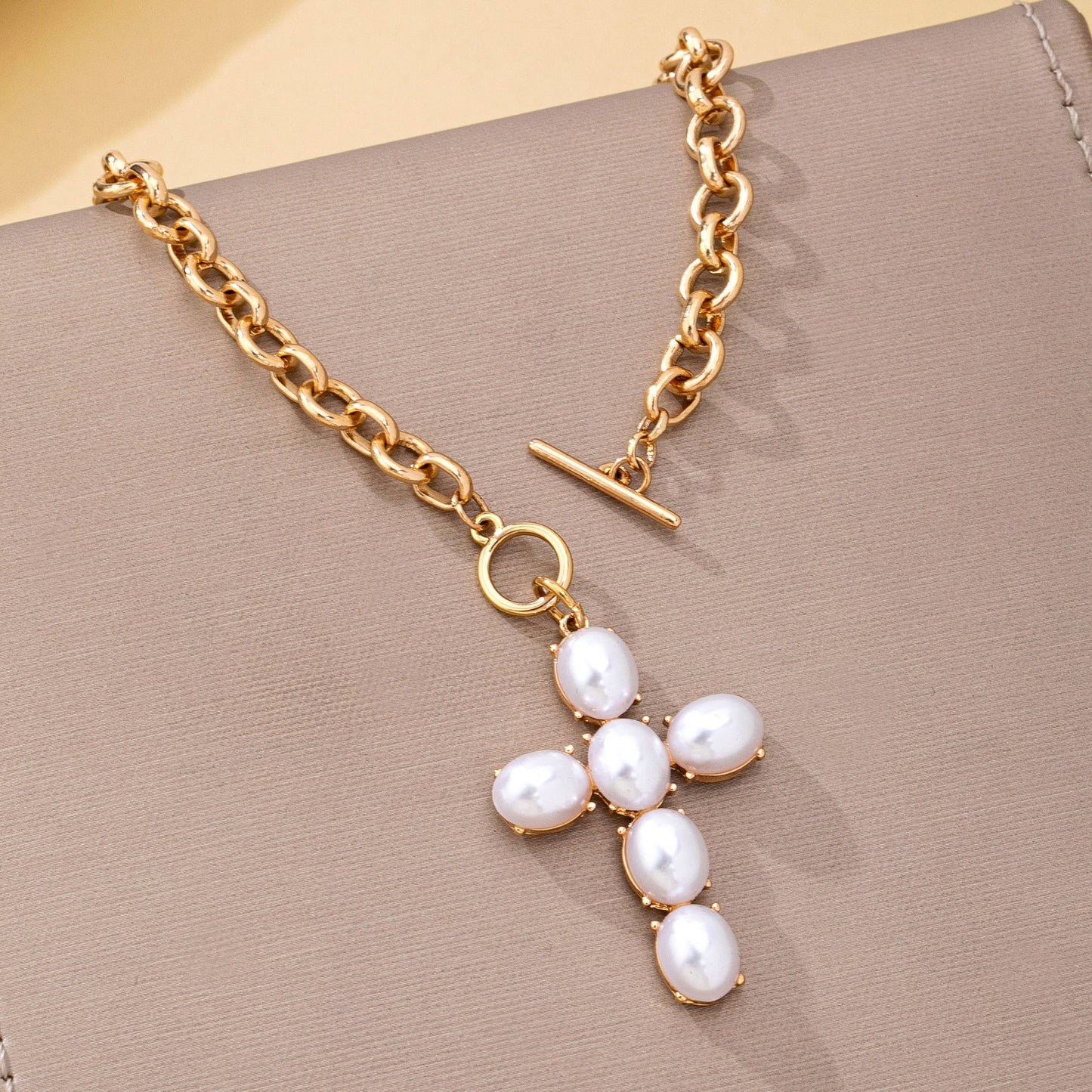 Magnolia Pearl Cross Toggle Necklace