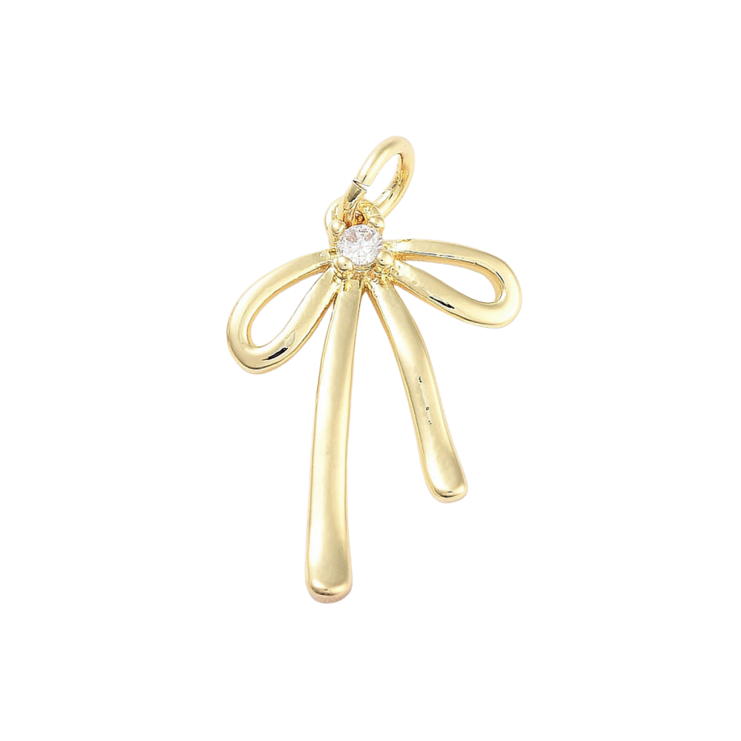 18k Gold Plated Brass Bow Charm