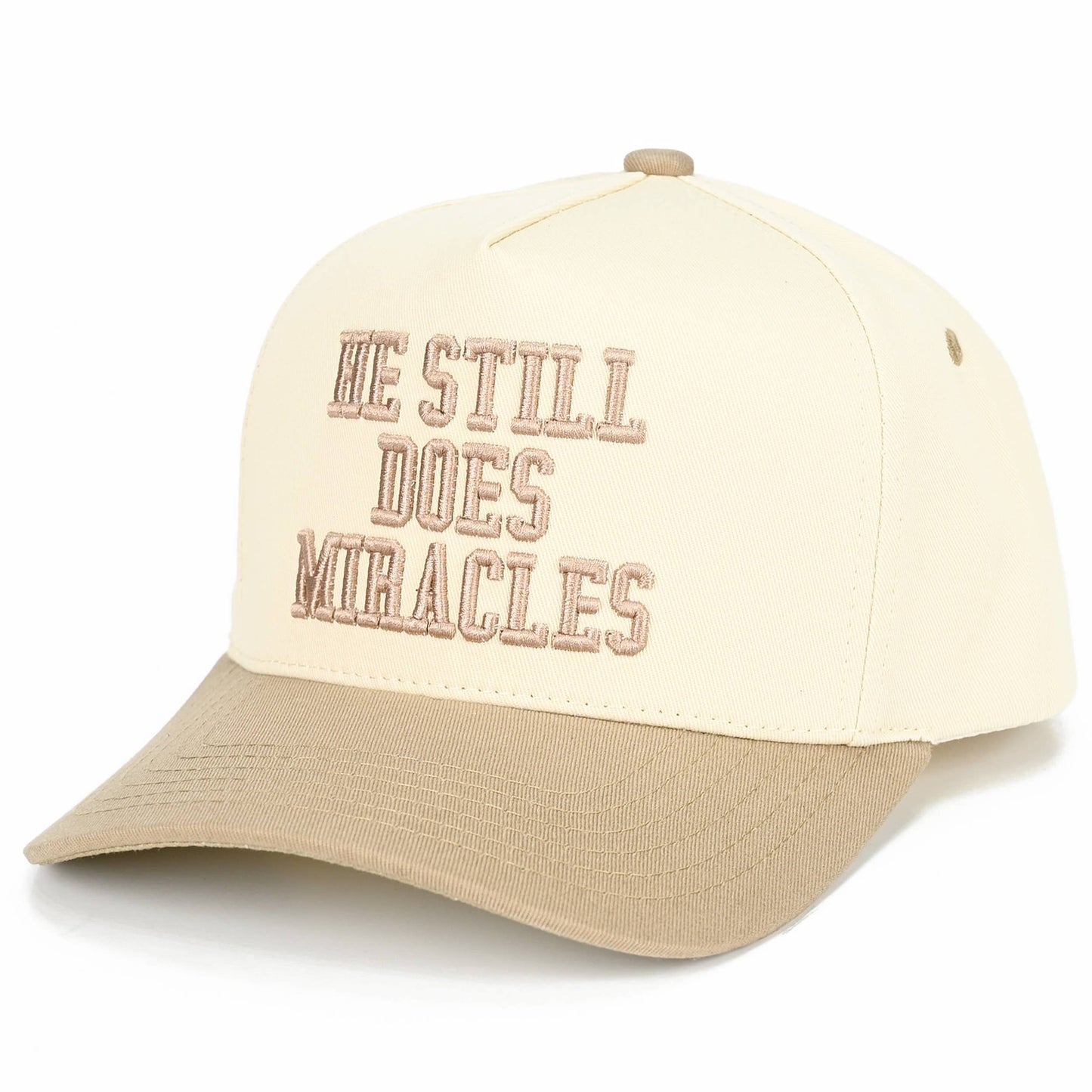 C.C HE STILL DOES MIRACLES Letter Two Tone Trucker Hat