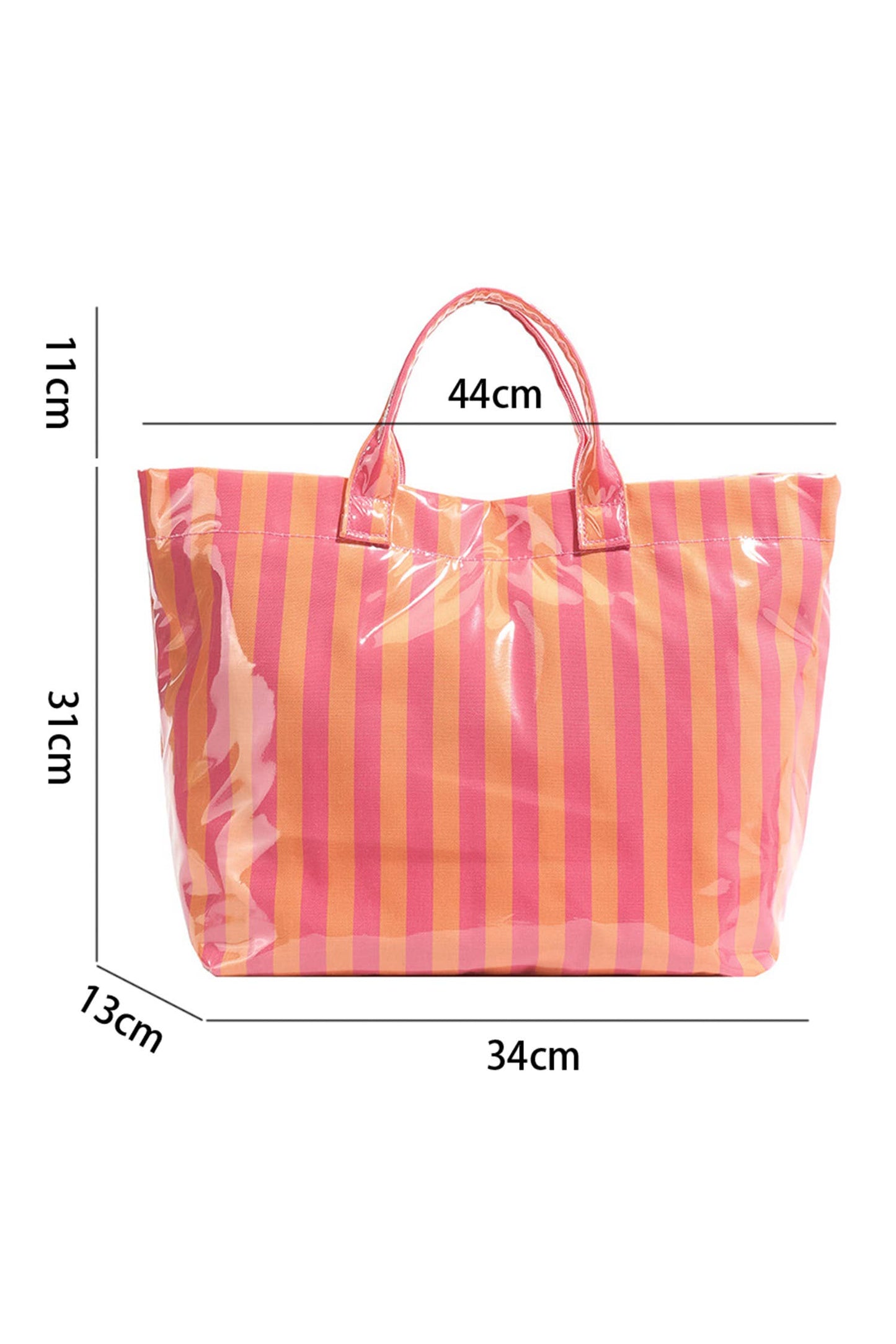 Magnolia Glossy Striped Large Tote Bag