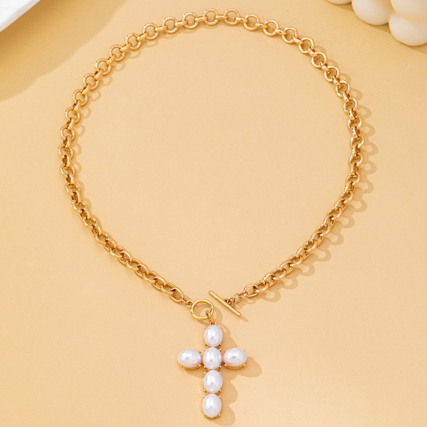 Magnolia Pearl Cross Toggle Necklace