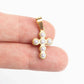 18K Gold PVD Stainless Steel Pearl Cross Charm