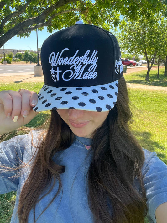 Black wonderfully made trucker hat
