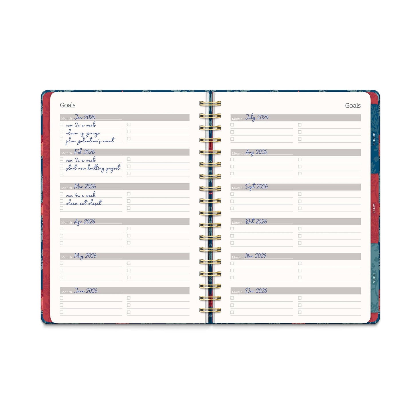 Garden Renaissance Undated Tri-Tab Planner