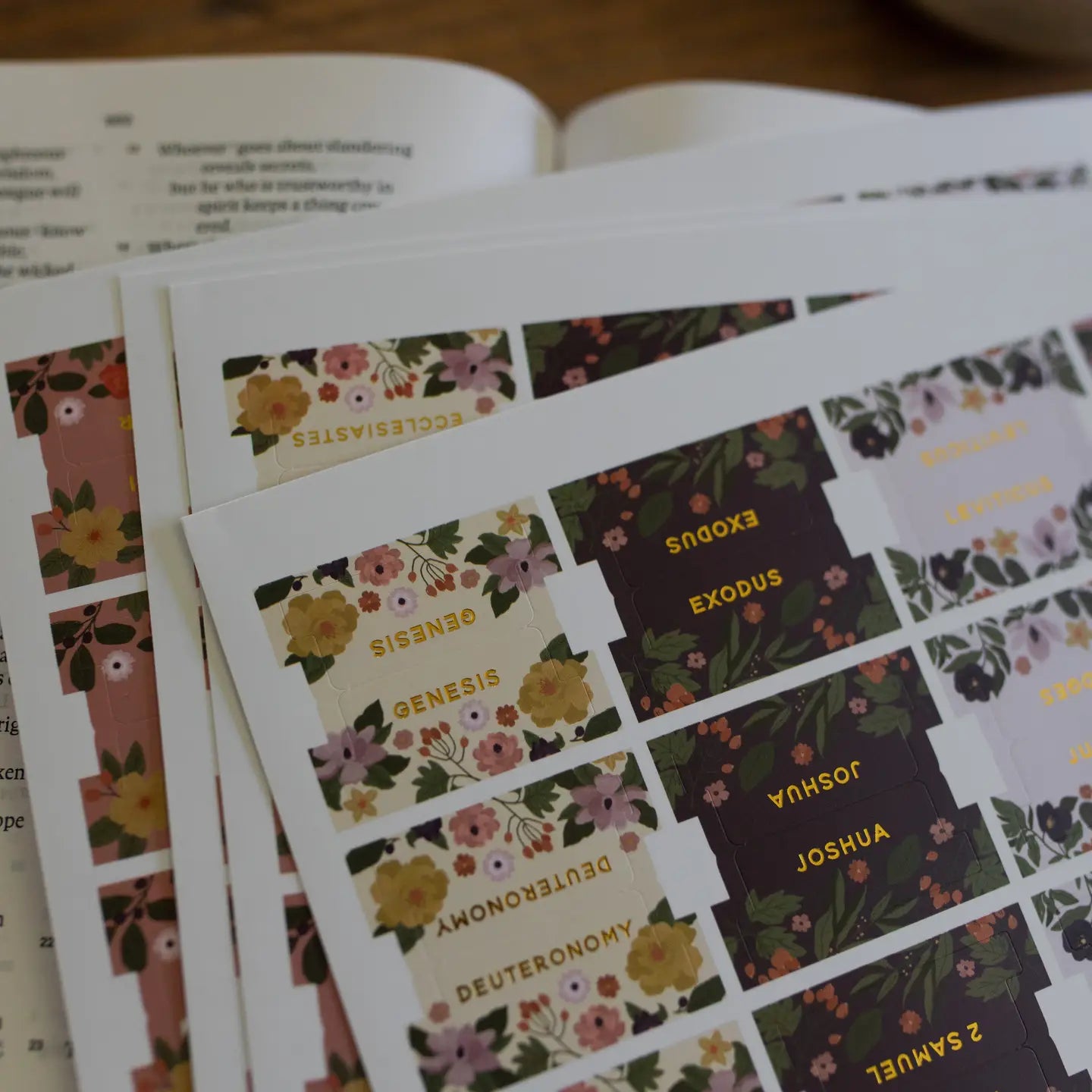 Magnolia Floral Bible Tabs | 76 Tabs