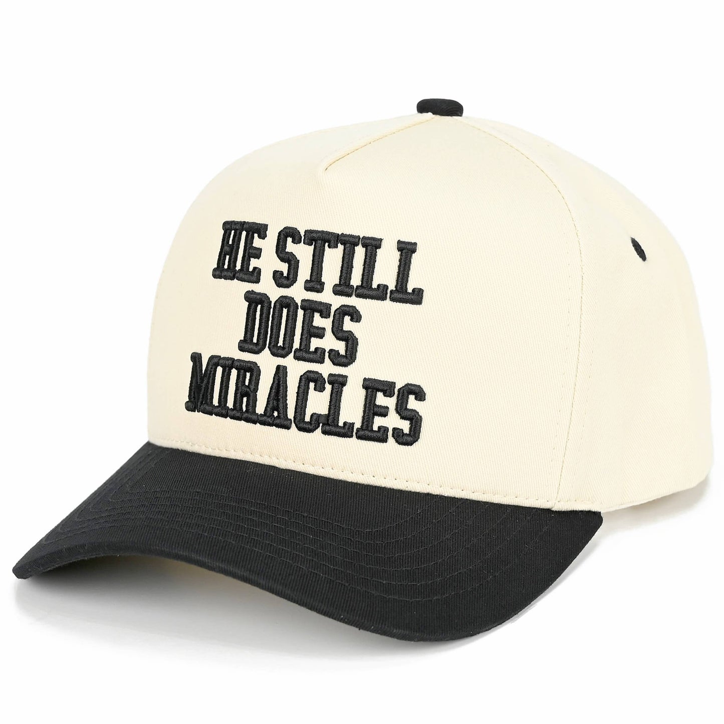 C.C HE STILL DOES MIRACLES Letter Two Tone Trucker Hat