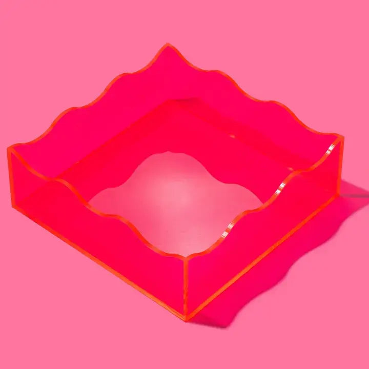 Wavy Acrylic Tray - Square - Assorted Colors