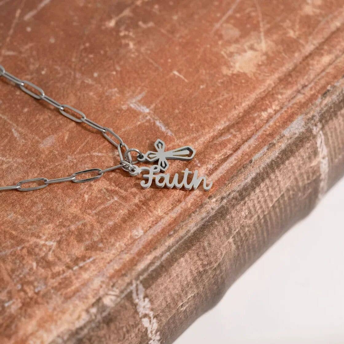 18K Gold PVD Stainless Steel Faith Charm