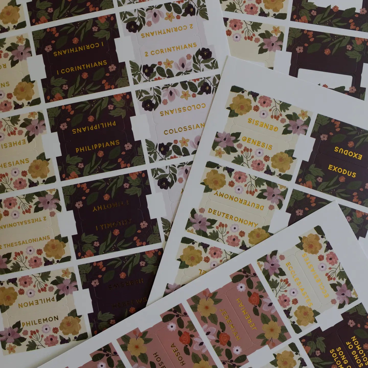 Magnolia Floral Bible Tabs | 76 Tabs