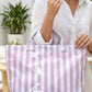 Magnolia Glossy Striped Large Tote Bag