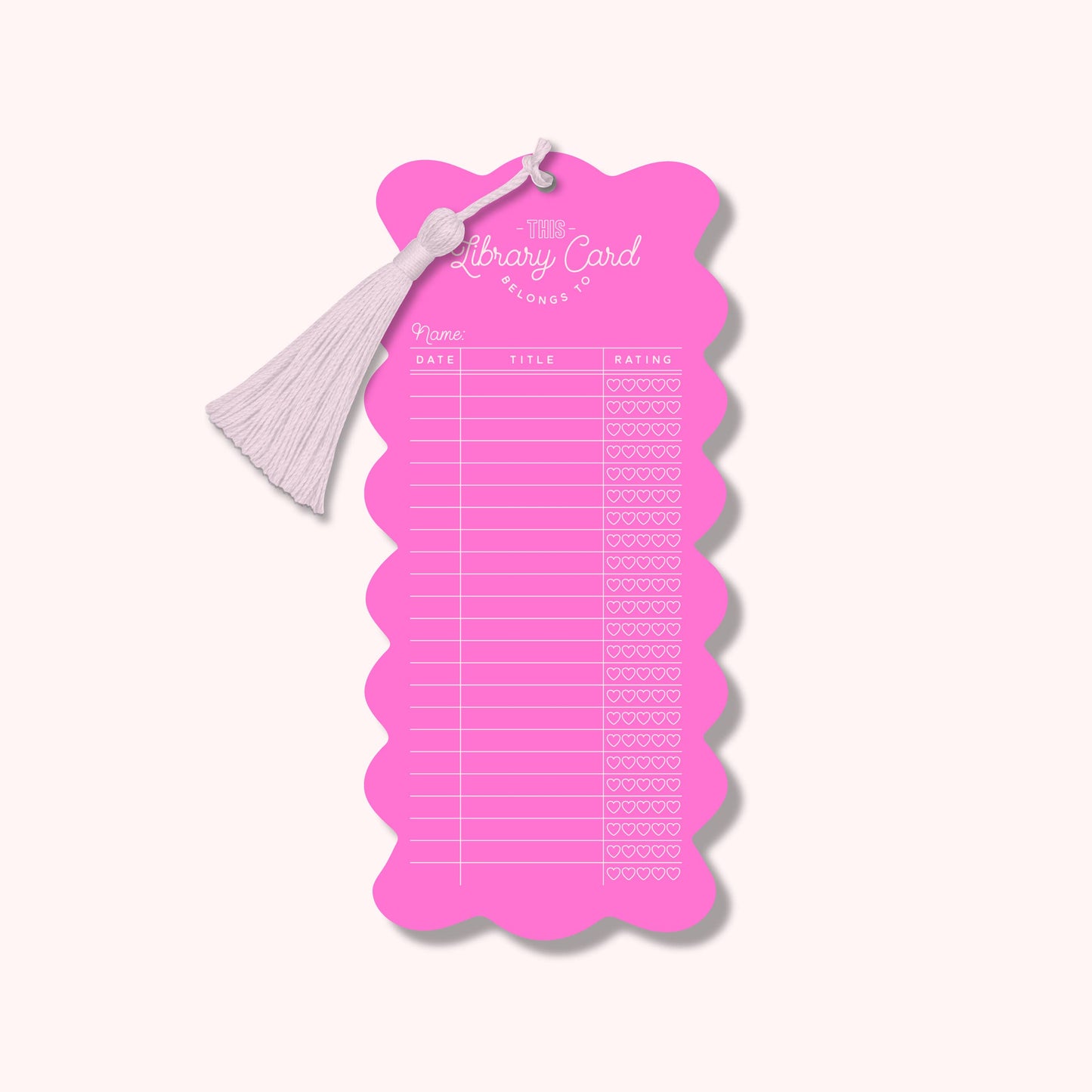 Library Card Bookmark with Tassel | Choose your Color