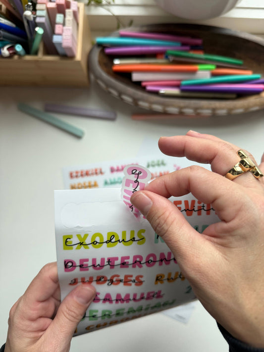 Books of the Bible Header Sticker Labels - SUMMER VIBES