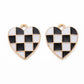 Alloy Black Checkered Heart Charm