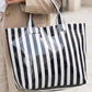 Magnolia Glossy Striped Large Tote Bag