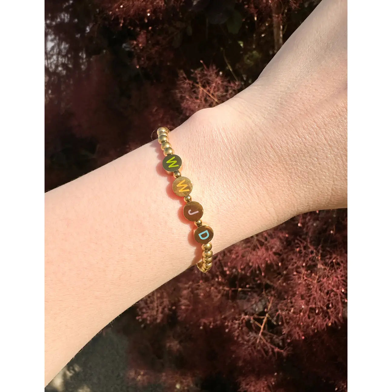 Gold WWJD Letter Bracelet- Small