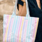 Magnolia Glossy Striped Large Tote Bag