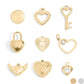 (9pc) 18K Gold PVD Stainless Steel Heart Charm Set