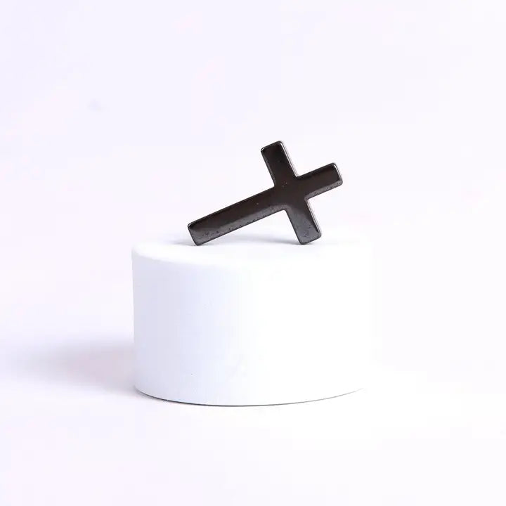 Hematite Pocket Cross w/ Card
